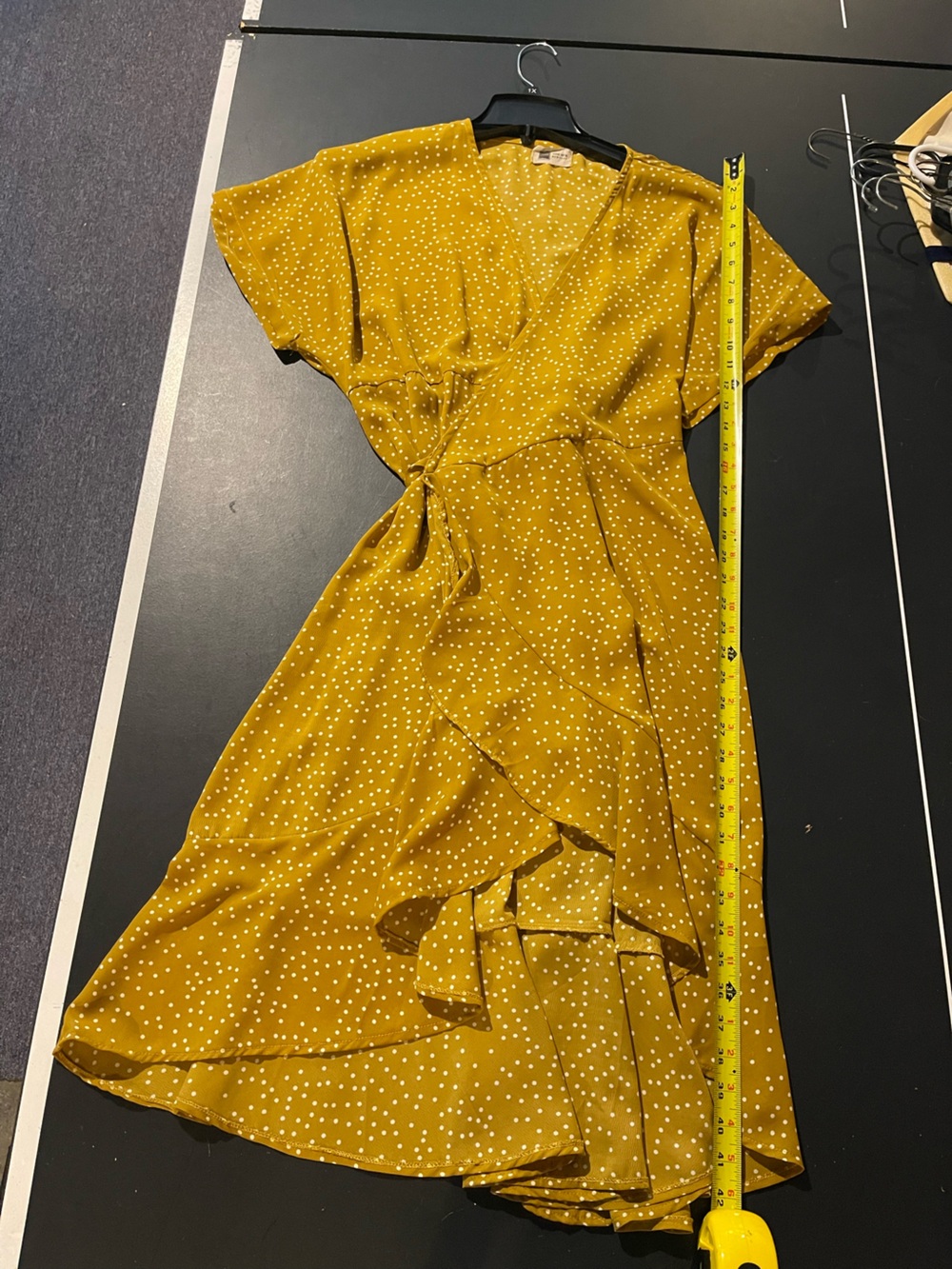 Mustard Polka Dot Wrap Dress - Women